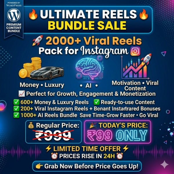 2000+ Viral Reels Bundle (AI, Luxury, Money)